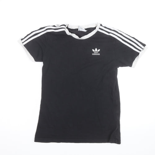 Adidas Womens Black Short Sleeve Cotton Adidas Originals T-Shirt Size 8