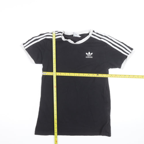 Adidas Womens Black Short Sleeve Cotton Adidas Originals T-Shirt Size 8