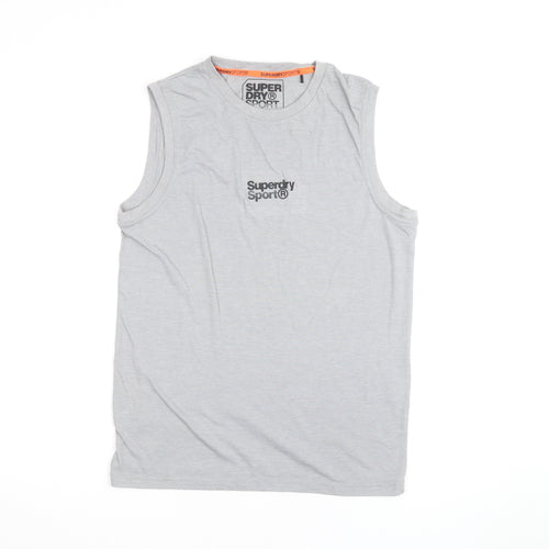 Superdry Sport Men's Grey Sleeveless Crew Neck T-Shirt L