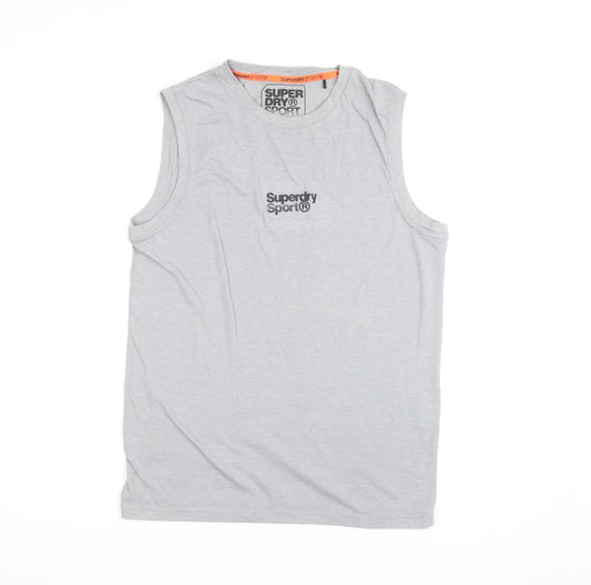 Superdry Sport Men's Grey Sleeveless Crew Neck T-Shirt L