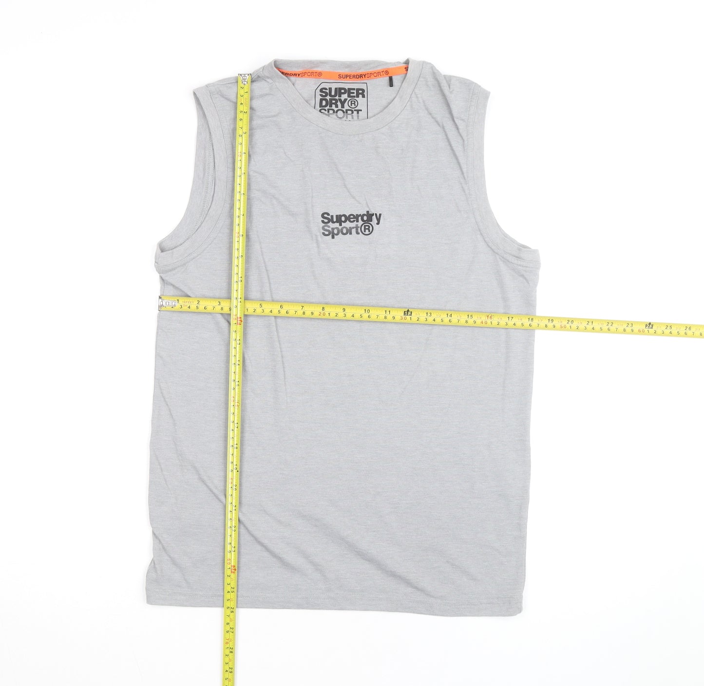 Superdry Sport Men's Grey Sleeveless Crew Neck T-Shirt L