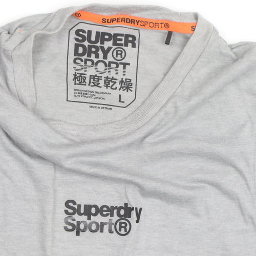 Superdry Sport Men's Grey Sleeveless Crew Neck T-Shirt L