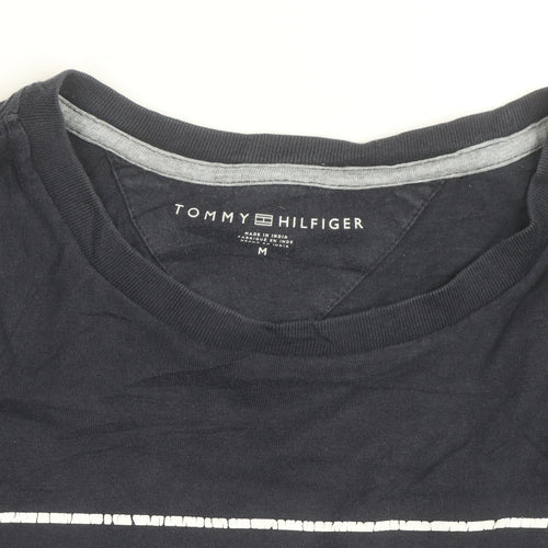 Tommy Hilfiger Men Blue Long Sleeve Crew Neck Cotton Top Size M