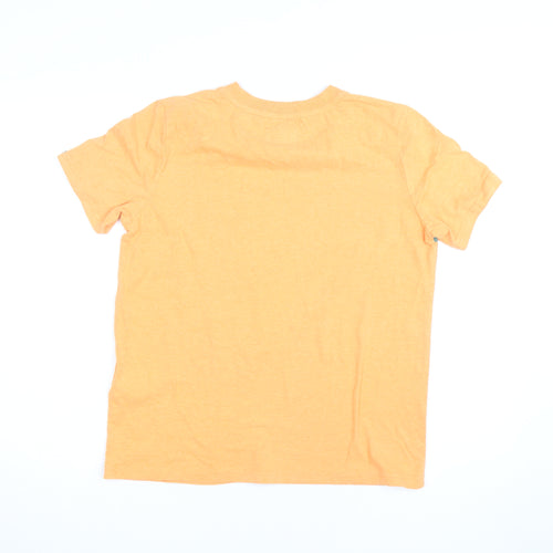 Superdry Women Orange Retro Logo T-Shirt UK 12 Short Sleeve Cotton