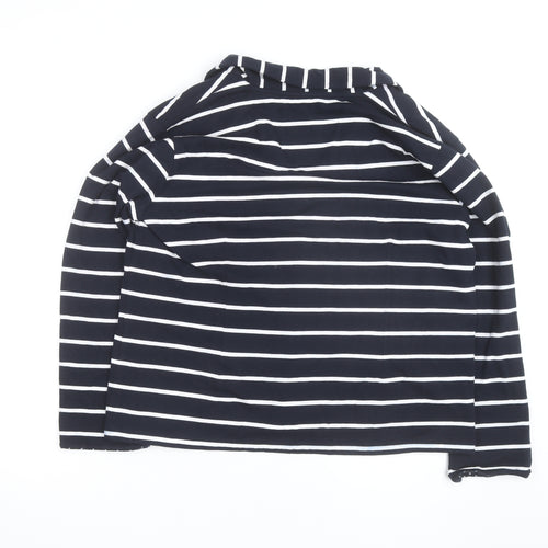 Laura Ashley Women’s Navy Striped Cotton Jersey Blazer UK 18