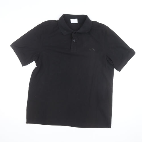 Slazenger Men's Black Polo Shirt Size L Classic Fit