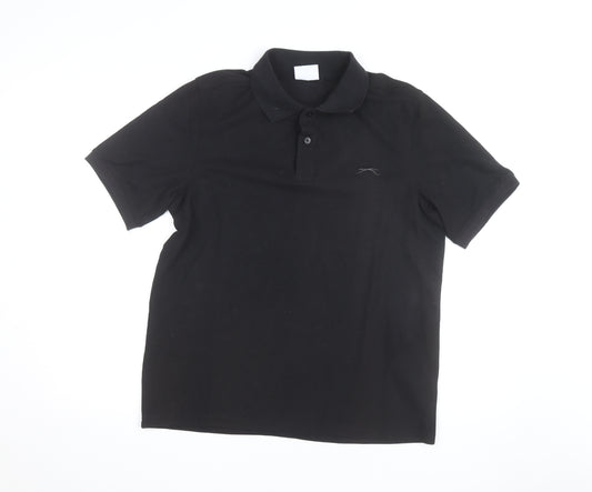 Slazenger Men's Black Polo Shirt Size L Classic Fit