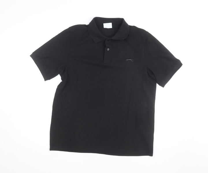 Slazenger Men's Black Polo Shirt Size L Classic Fit