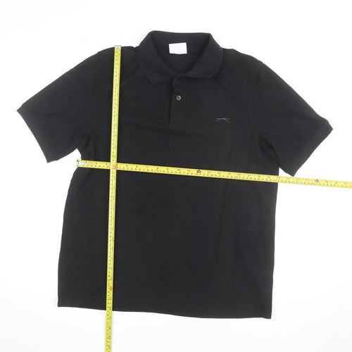 Slazenger Men's Black Polo Shirt Size L Classic Fit