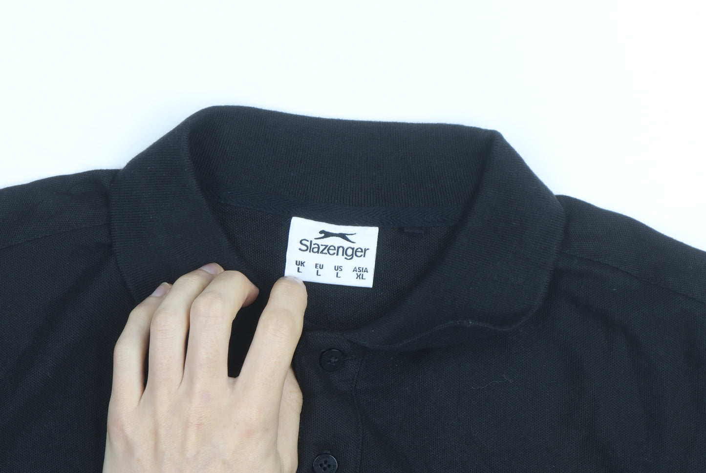 Slazenger Men's Black Polo Shirt Size L Classic Fit