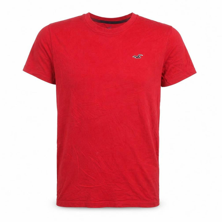 Hollister Men's Red Crew Neck Short Sleeve Cotton T-Shirt Size S