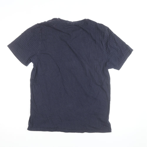 Hammond & Co. Men’s Navy Polka Dot Crew Neck Cotton T-Shirt Medium