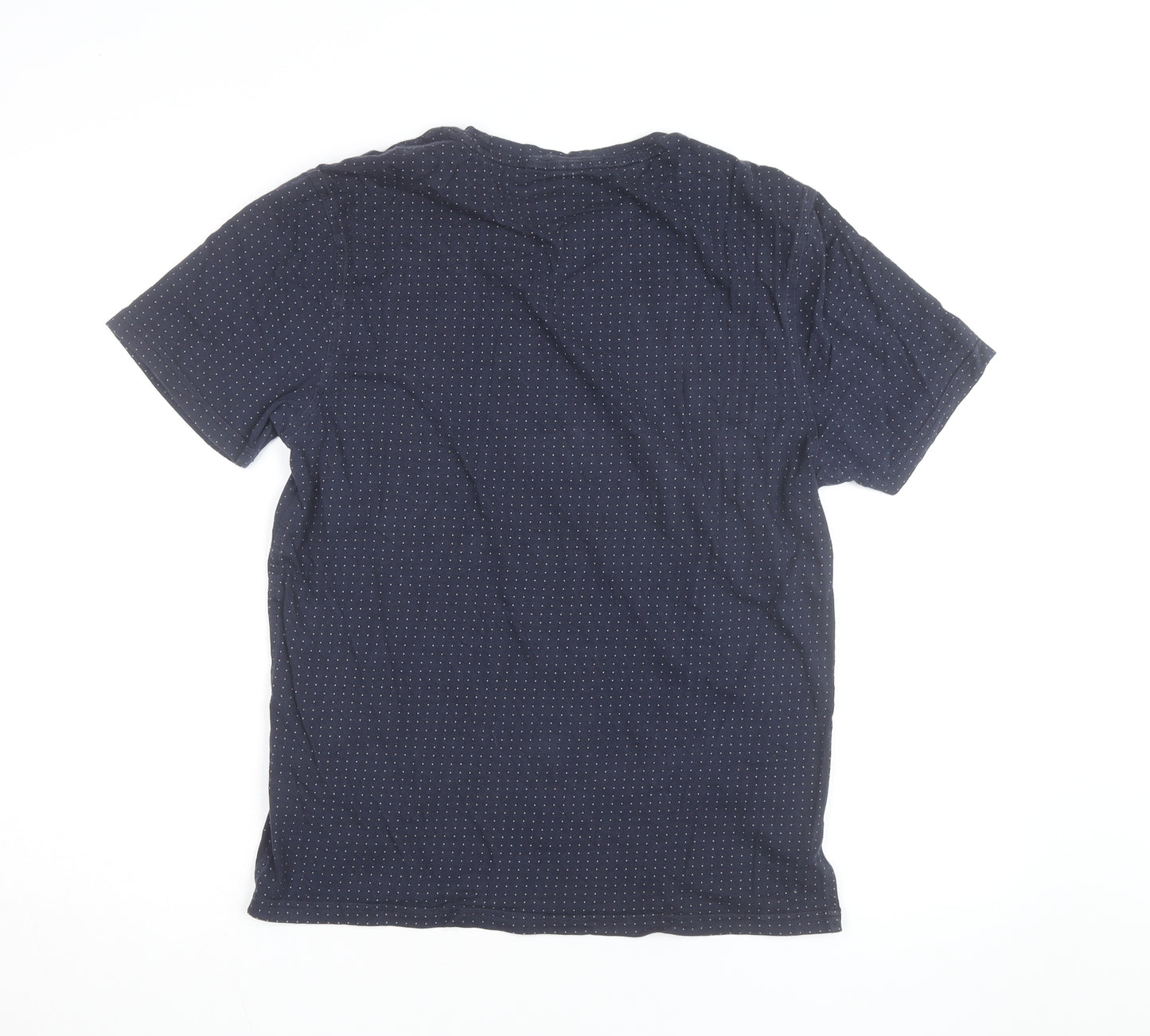 Hammond & Co. Men’s Navy Polka Dot Crew Neck Cotton T-Shirt Medium
