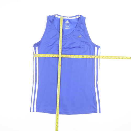 Adidas Womens Blue ClimaCool Tank Top Size M Breathable Gymwear
