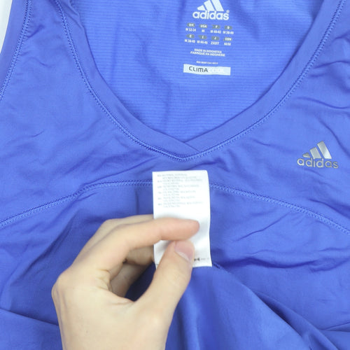Adidas Womens Blue ClimaCool Tank Top Size M Breathable Gymwear