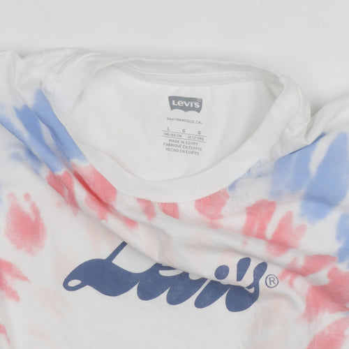 Levi's Girls Multicoloured Tie-Dye Logo Cropped T-Shirt 12-13 Years