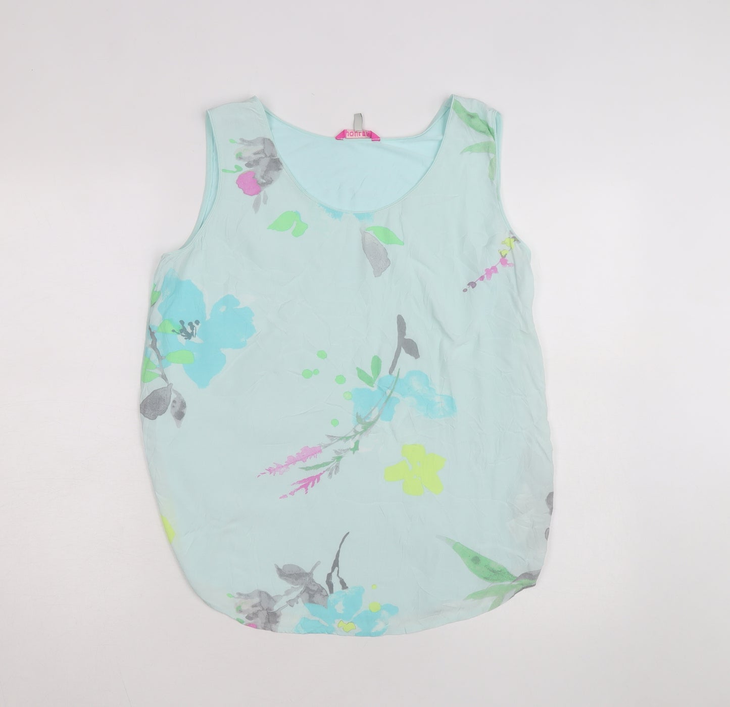 Joules Women Blue Floral Sleeveless Tank Top Size 14 Viscose