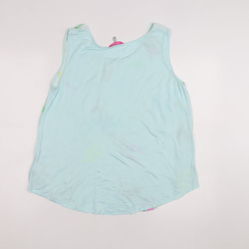 Joules Women Blue Floral Sleeveless Tank Top Size 14 Viscose