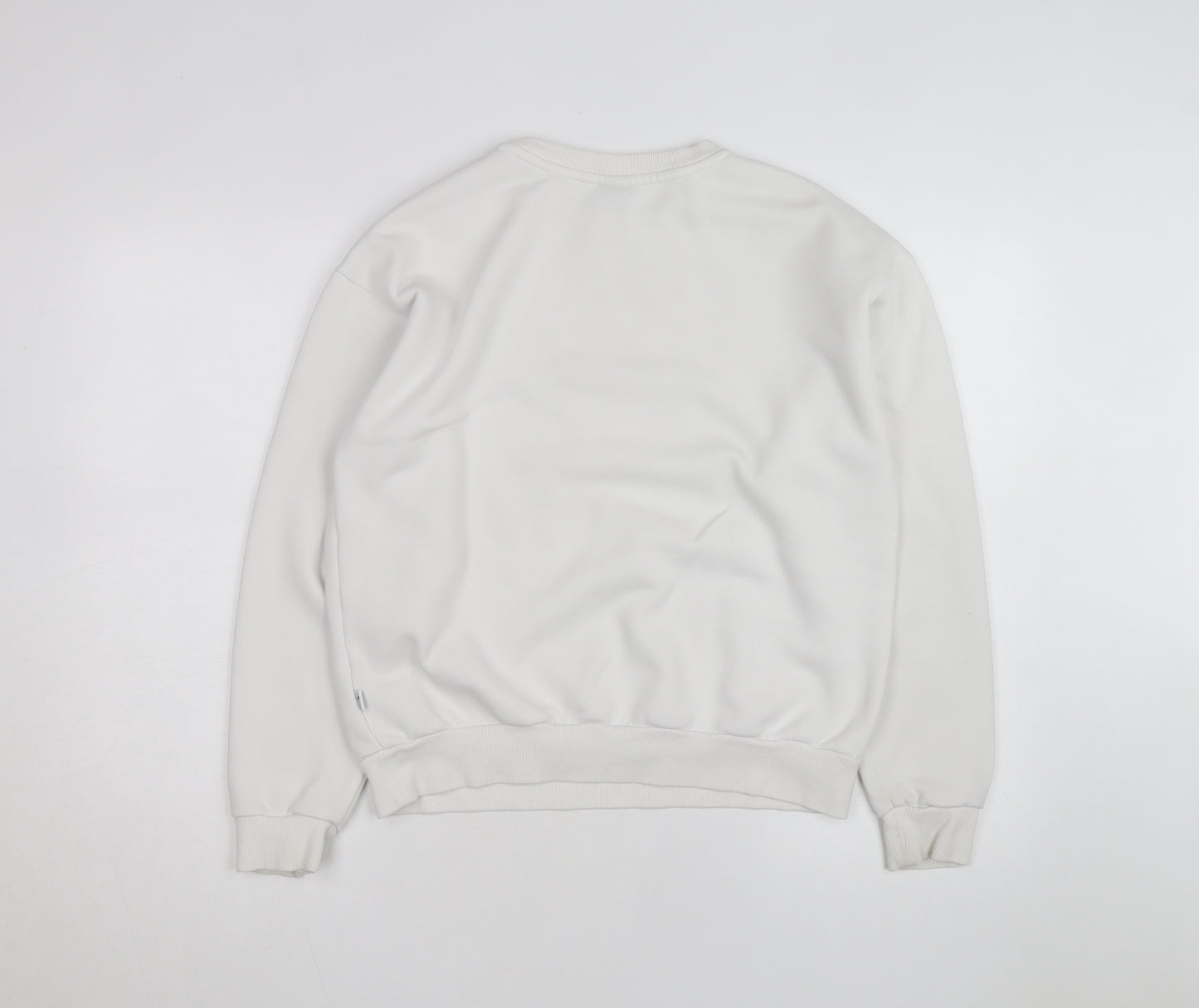 Puma Men's White Crew Neck Logo Sweatshirt M Regular Fit