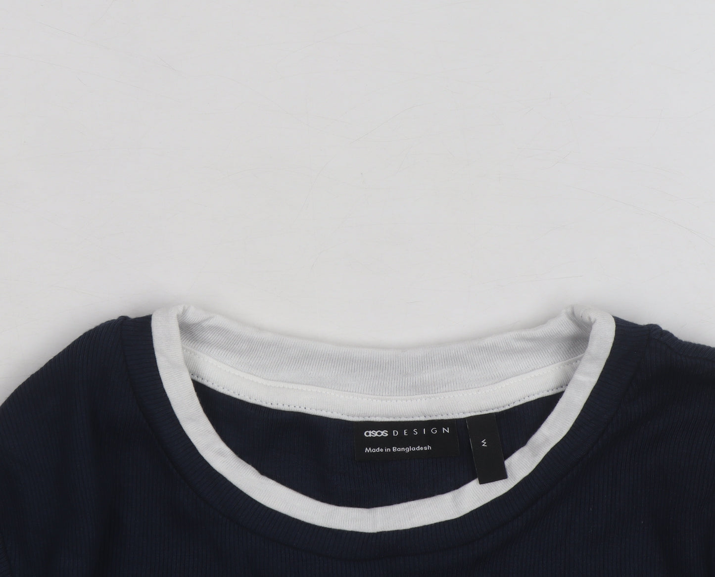 ASOS DESIGN Women’s Blue White Ringer Long Sleeve T-Shirt M