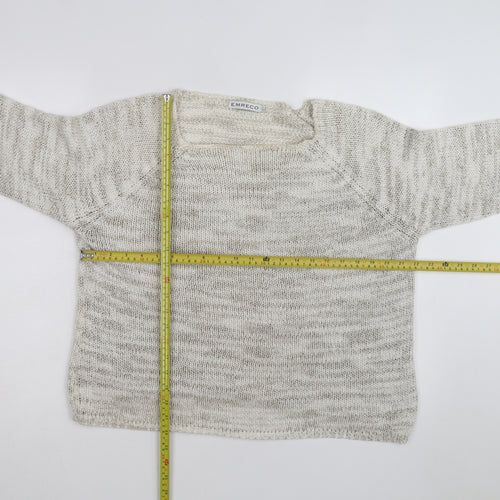 Emreco Women Beige Chunky Knit Pullover Jumper Size 18