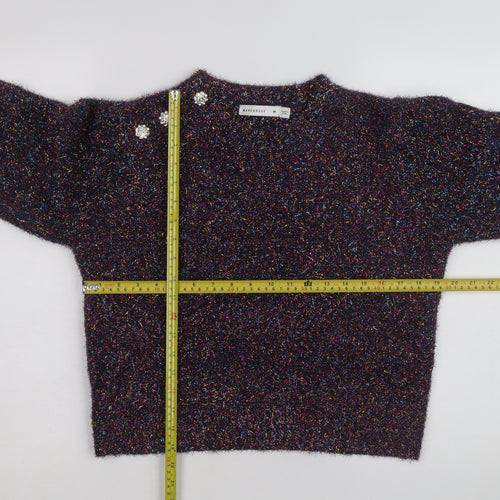 Warehouse Women Multicoloured M Pullover Jumper with Jewel Buttons