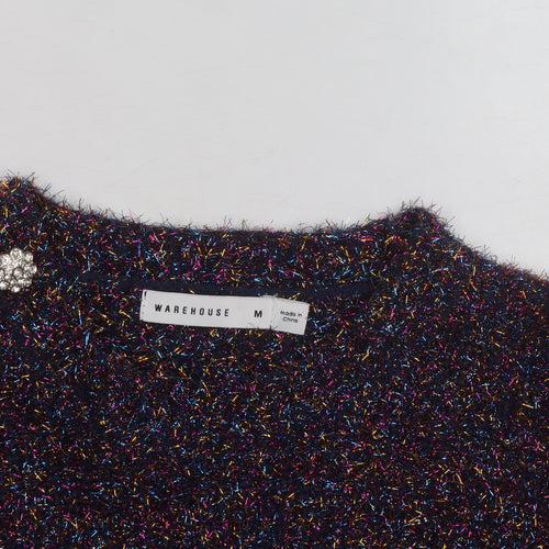 Warehouse Women Multicoloured M Pullover Jumper with Jewel Buttons