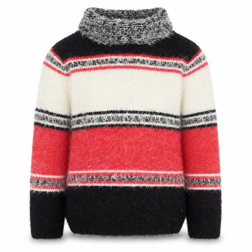 Katsumi Unisex Multicoloured Roll Neck Striped Chunky Knit Jumper M