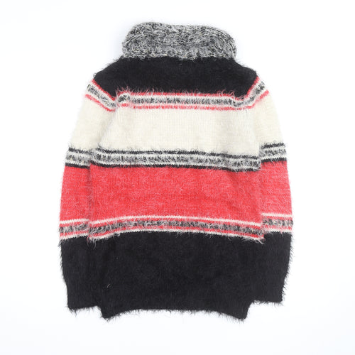 Katsumi Unisex Multicoloured Roll Neck Striped Chunky Knit Jumper M
