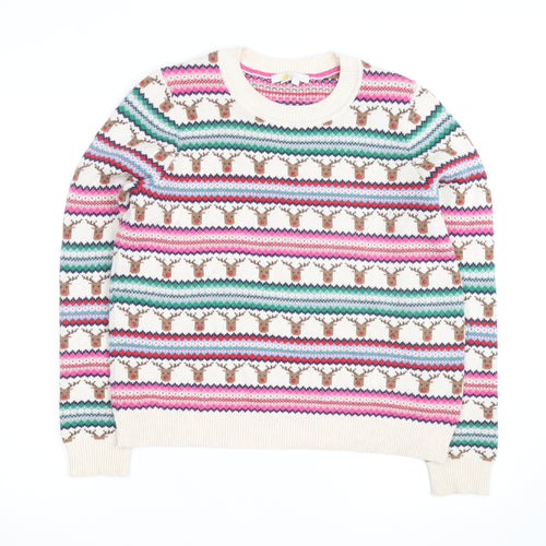 Boden Men’s Multicoloured Reindeer Fair Isle Wool Jumper M