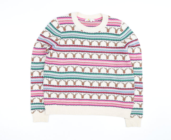 Boden Men’s Multicoloured Reindeer Fair Isle Wool Jumper M