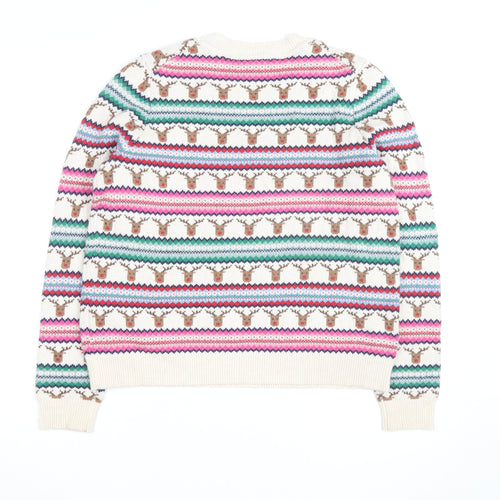 Boden Men’s Multicoloured Reindeer Fair Isle Wool Jumper M