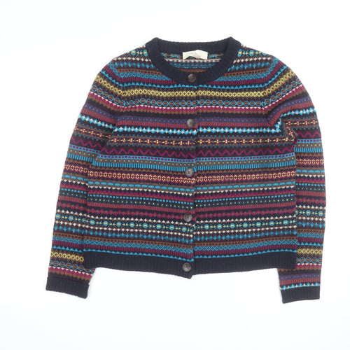 Seasalt Cornwall Women's Multicoloured Wool Fair Isle Cardigan Size 14