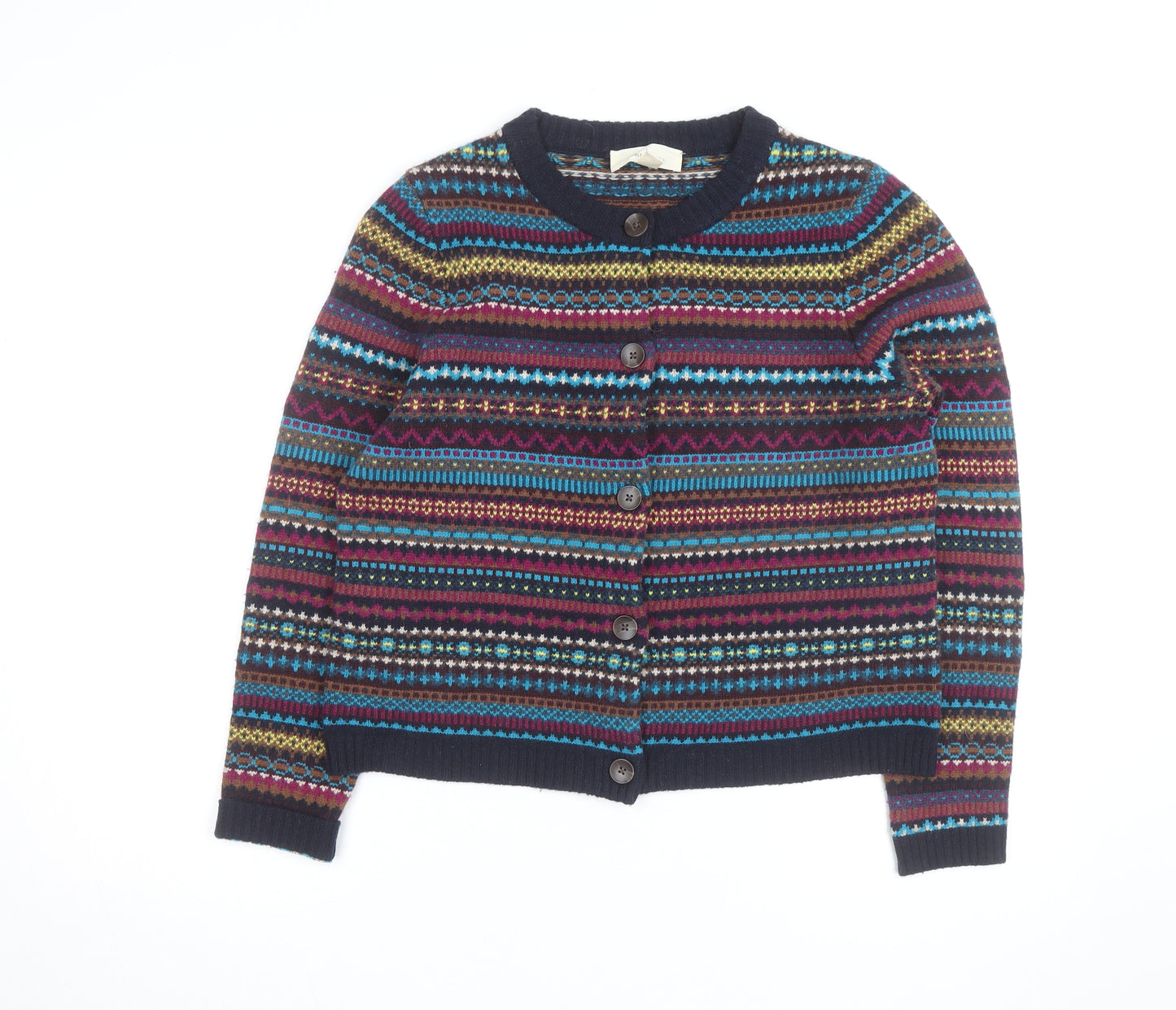 Seasalt Cornwall Women's Multicoloured Wool Fair Isle Cardigan Size 14