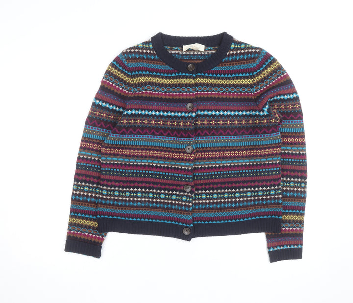 Seasalt Cornwall Women's Multicoloured Wool Fair Isle Cardigan Size 14