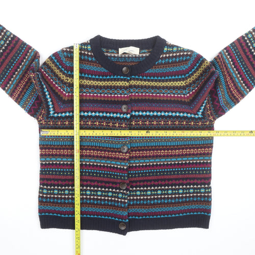Seasalt Cornwall Women's Multicoloured Wool Fair Isle Cardigan Size 14