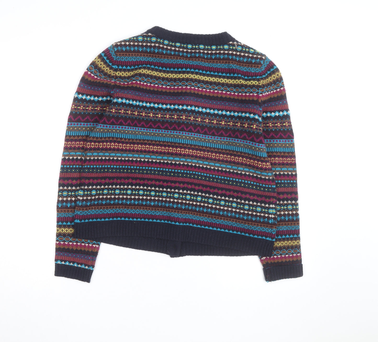 Seasalt Cornwall Women's Multicoloured Wool Fair Isle Cardigan Size 14