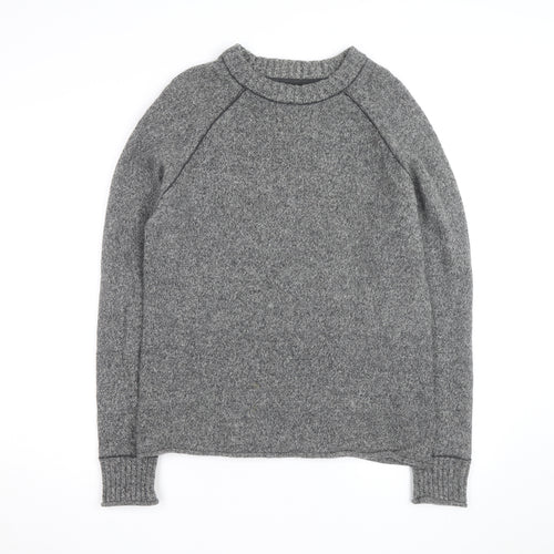Fat Face Mens Grey Wool Blend Chunky Knit Crew Neck Jumper Size M
