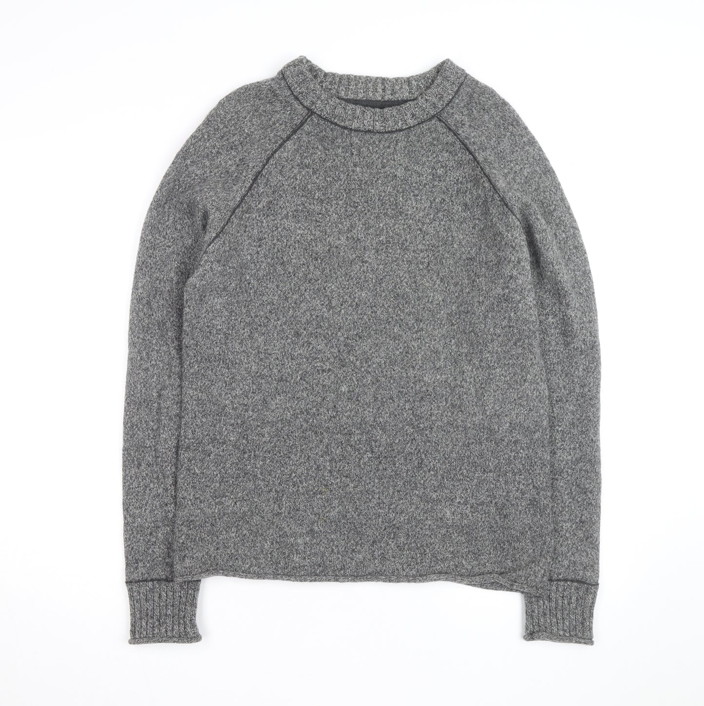 Fat Face Mens Grey Wool Blend Chunky Knit Crew Neck Jumper Size M