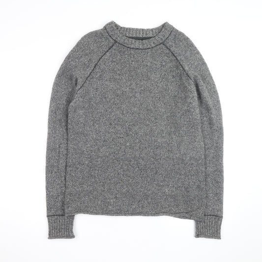 Fat Face Mens Grey Wool Blend Chunky Knit Crew Neck Jumper Size M
