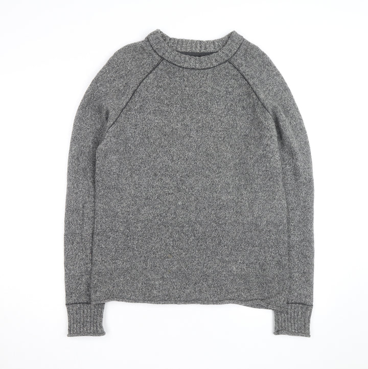 Fat Face Mens Grey Wool Blend Chunky Knit Crew Neck Jumper Size M