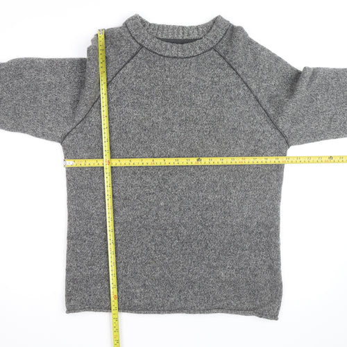 Fat Face Mens Grey Wool Blend Chunky Knit Crew Neck Jumper Size M