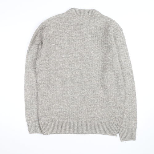 Next Men's Beige Knit Crew Neck Pullover Jumper Size M
