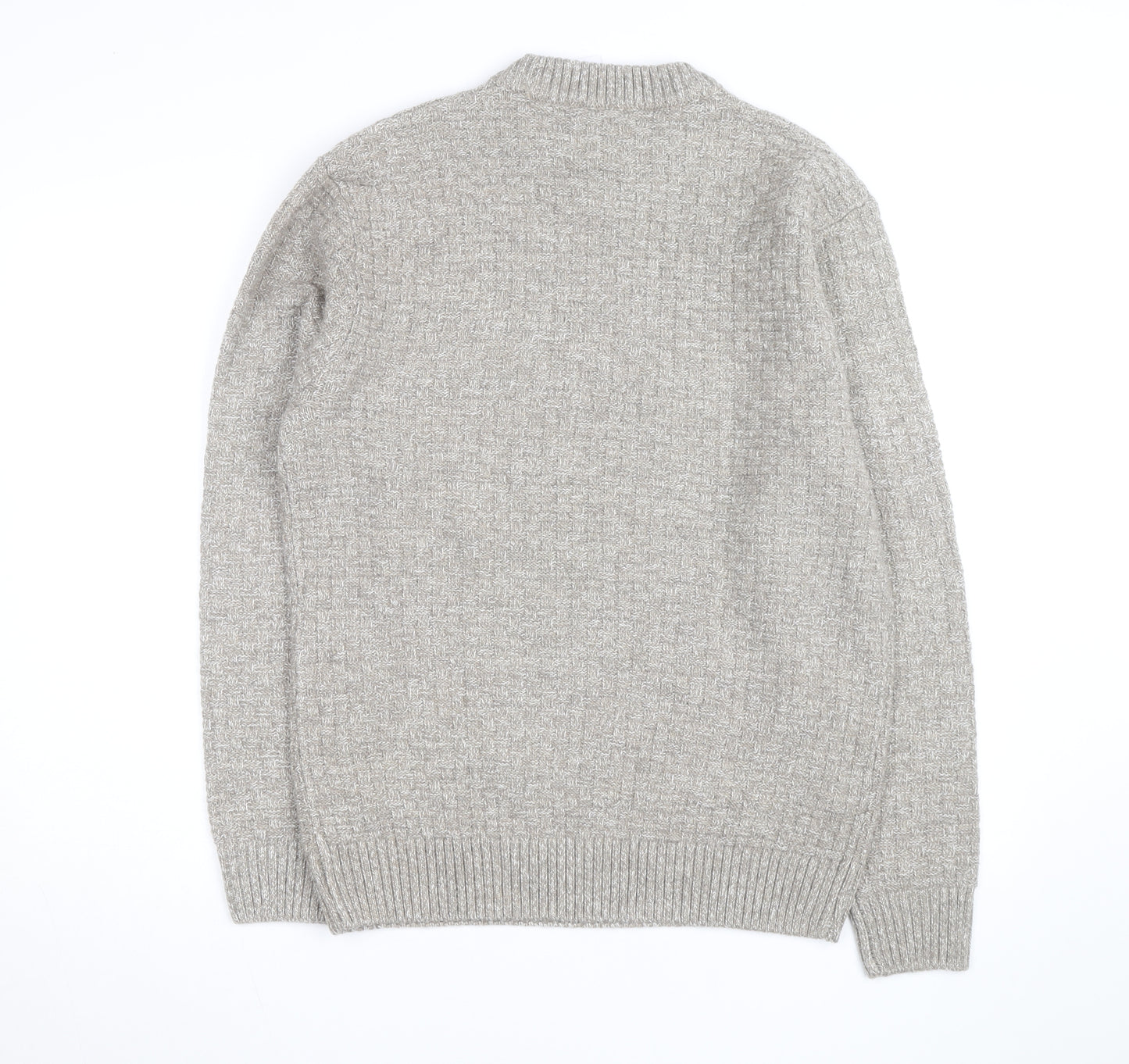 Next Men's Beige Knit Crew Neck Pullover Jumper Size M