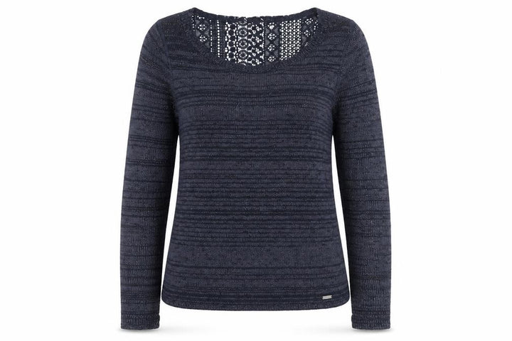 Hollister Womens Blue Open-Knit Scoop Neck Pullover Jumper Size L