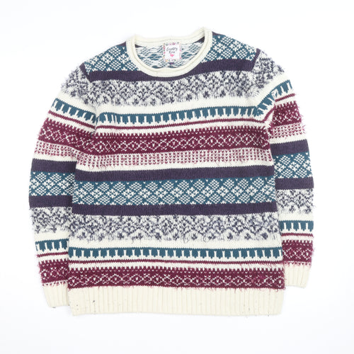 Country Rose Men's Multicoloured Fair Isle Knit Jumper Size M