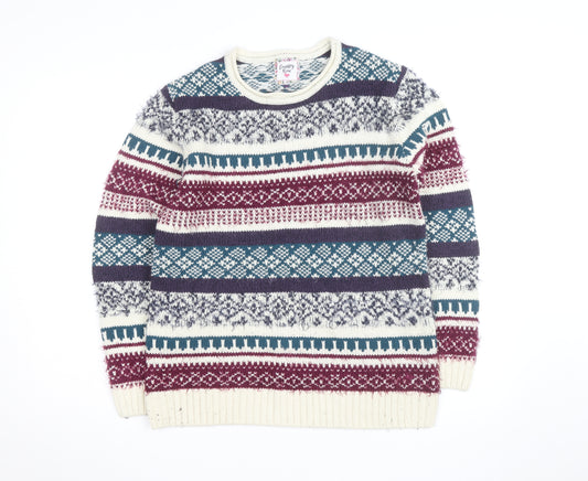Country Rose Men's Multicoloured Fair Isle Knit Jumper Size M
