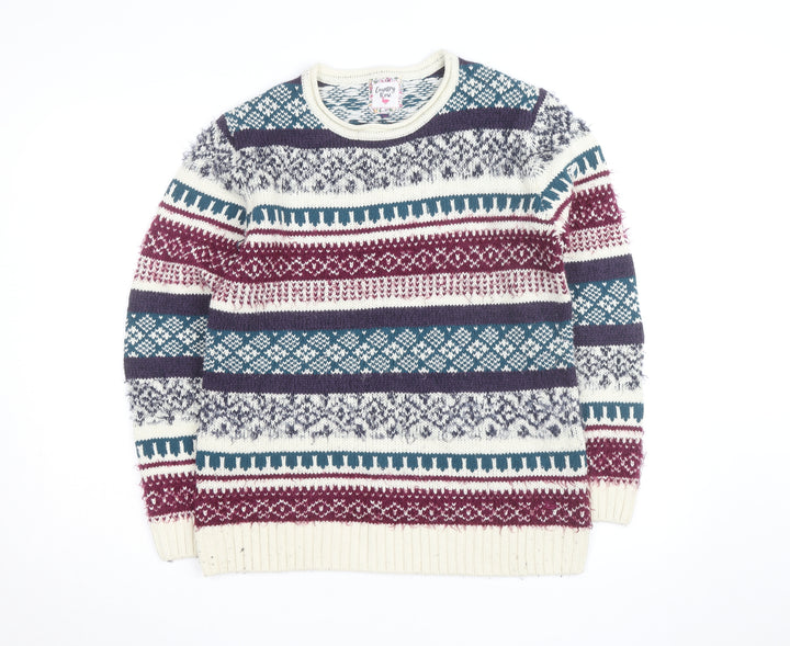 Country Rose Men's Multicoloured Fair Isle Knit Jumper Size M