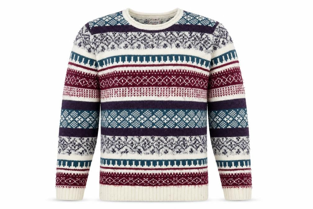 Country Rose Men's Multicoloured Fair Isle Knit Jumper Size M