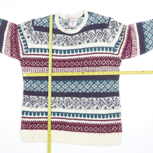 Country Rose Men's Multicoloured Fair Isle Knit Jumper Size M